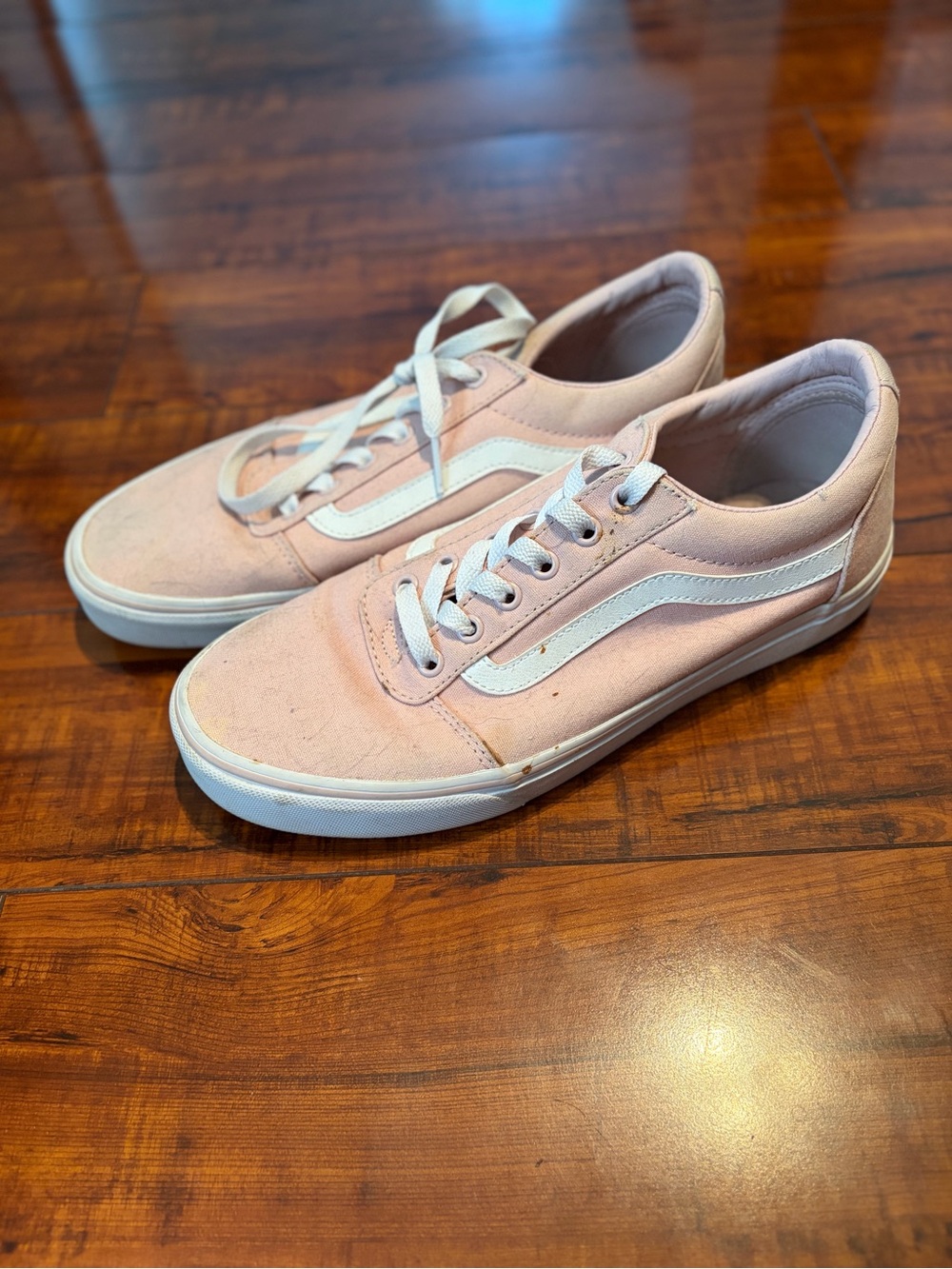 Vans Pink and White Low-Top Sneakers | Size 10 - Picture 3 of 5